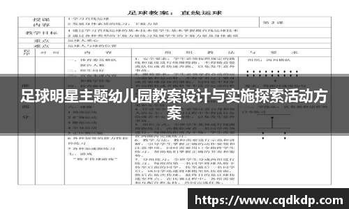 足球明星主题幼儿园教案设计与实施探索活动方案